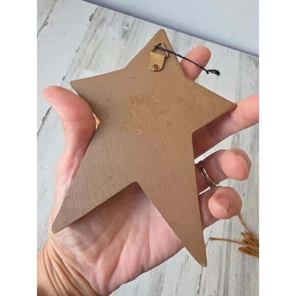 Vintage primitive star ornament Bell Xmas candle tree decor - Picture 8 of 8